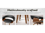Artiss Bar Stools Set of 3 Kitchen Wooden Bar Stool Dining Chair 65cm BA-TW-8201-BKX3