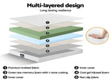 Artiss Double size bed frame & Giselle Bedding Double Mattress Combo, adjustable bed Base for EAB-8183-PURE-20-D