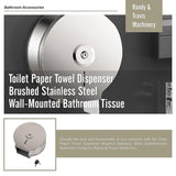 Brushed Stainless Steel Wall Mounted Toilet Paper Towel Dispenser V63-920871