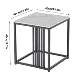 Luxury square side table marble stone-Black frame V767-JJ-XZ178-BK