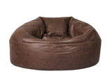 Marlow Bean Bag Chair Cover PU Couch Brown BEAN1001-BR_NZ