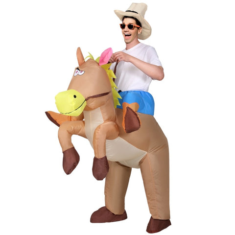 Inflatable Cowboy Costume Adult Suit Blow Up Party Fancy Dress Halloween Cosplay HALO-INF-HORSE