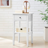 Sarantino Rue Bedside Table in White TBL-470-02-WH