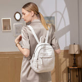 Small Backpack Purses for Women, Soft PU Leather Lightweight Bookbag Fashion Ladies Handbag Shoulder V1192-AZ-W-9897