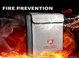 fireproof document bag, metal chain strap, heat resistant storage, fire safety pouch, fireproof V1106-120-76941-GRY-1PCS