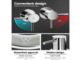 Cefito Basin Twin Tap Wall Round Brass Faucet Shower Bathtub Chrome TAP-A-TAPS-RO-SI