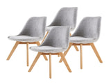 4X Retro Dining Cafe Chair Padded Seat GREY V274-FT-J900B-GY4