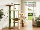 i.Pet Cat Tree Tower 152cm Jungle Multi-Level Scratching Post Leafy Canopy PET-CAT-L152-CT-GNBR