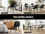 Artiss 2x Dining Chairs Retro PU Leather Kitchen Lounge Cafe Accent Chair Black DINC-B-B04-BKX2