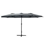 Instahut 4.57m Outdoor Umbrella Beach Pole Garden Tilt Charcoal UMB-POLE-4-TR-CO