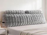 Giselle Wedge Pillow Headboard, Easy Wash Zipper Cover & Anti-Flat Foam, Couch Lumbar Support for HBP-VRNECK-COR-GY-Q