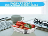 100X Disposable Takeaway Pan with Transparent Lid, Rectangular Aluminum Foil Tray, Tightly Sealed, V1369-AZ3-W-08379