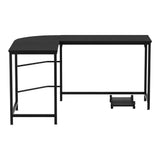 Artiss Computer Desk L-Shape CPU Stand Black 147CM MET-DESK-L-003-BK
