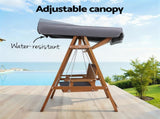 Gardeon Swing Chair Wooden Garden Bench Canopy 2 Seater Outdoor Furniture ODF-GSC-W2S-TK-AB