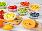12 reusable 8-ounce plastic food containers with lids - deli containers - stackable food storage V1259-DP01-BO-209