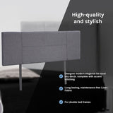 Linen Fabric Double Bed Headboard Bedhead - Grey V63-800797