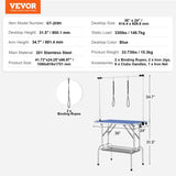 Pet Grooming Table Two Arms with Clamp, 915 x 610mm Dog Grooming Station, Foldable Pets Grooming V952-ZDMRZ36INCHSQMXV6V0