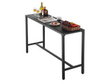 Outdoor Bar Table, 120 x 37.5 cm Patio Bar Table, Waterproof Top & Sturdy Metal Frame, Rectangle V952-ZFLTJBZFX4720NCC7001V0