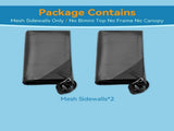 Removable Mesh Sidewalls for 3Bow Bimini Top, UVProtection Boat Side Curtains with Large Storage V1188-MS-831-001