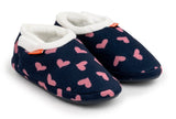 ARCHLINE Orthotic Slippers CLOSED Arch Scuffs Moccasins Pain Relief in Navy Hearts - EUR38 V563-AS401-NVYHRT-38