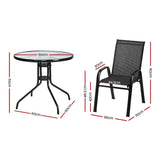 Gardeon Outdoor Dining Set Table and Chairs Patio Garden Furniture Bistro Set FF-STA-DINING-BK