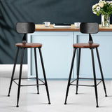 Artiss 2x Bar Stools Vintage Metal Chairs LC-BAR-CHR-ALEX-WALX2