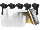 150Pcs Mini Loaf Pans with Lids and Spoons 200ml Non-Stick Aluminum Loaf Pans Reusable Square V1369-AZ3-W-12524