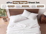 Giselle Kingsingle 500TC Cotton 4Pcs Sheet Set with 40cm Extra Deep Pocket for Thick Mattresses SHEETSETS-TC5-W-KS