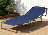 Gardeon Sun Lounger Folding Lounge Beach Chair Patio Outdoor Furniture FF-LOUNGE-STFA-BU