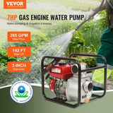Gasoline Engine Pump, 80 mm, 7HP 265 GPM, 43 m Lift, 7 m Suction, 4-Stroke Gas Powered Trash V952-RYFDJSBYCYC377WQQV0