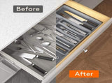 ware Drawer Organizer, Expandable Utensil Organizer for Kitchen Drawers, Adjustable Cutlery and V1366-AZ2-W-07950