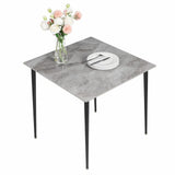 Square Marble Dining Table Sintered Stone Kitchen Table 80x80cm - Modern Restaurant Table with Metal V767-JJ-XZ329-YDL-V1