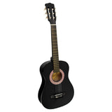 Karrera 34in Acoustic Childrens Wooden Guitar - Black NC-34-BK