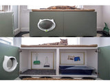 Black 4-Way Locking Cat Flap Door - Pet Entry Portal for Interior Doors, Walls & Cabinets V888-ELOSUNG32885