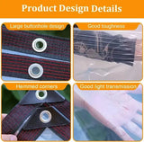 Clear PVC Tarpaulin with Grommets, Waterproof UV-Resistant Protective Sheet for Patios, Greenhouses V1189-LC-HW-00245