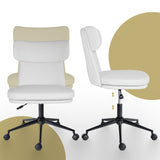 Office Desk Chair - PU Leather Home Office Swivel Chair Computer Seat WHITE V274-FT-VOC-005BK-WH