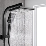 Cefito 8'' Rain Shower Head Set Handheld Square High Pressure Black SHOWER-A2-SQ-8-BK