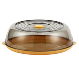 Dish Cover PET Heat Insulation Storage Transparent Dustproof for Home Picnic Cooking Yellow V1294-YM0717-3111220217212
