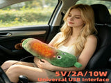 Cartoon Cucumber-Shaped USB Heated Plush Pillow, Soft Plush Body with Cute Embroidered Face, 5-Level V1341-ZY-X9MY3CBA-GREEN