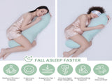 Pea Pod Shape Body Pillow for Adults Full-Body Support Side Sleeper Pillow, Pregnancy & Back Pain V1107-CS-WDJRTBZ