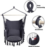 NOVEDEN Hammock Chair Hanging Rope Swing with 2 Seat Cushions Included V227-6777715009160