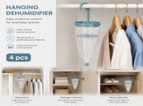 Quad Pack Blue Suspended Closet Moisture Absorbers, Ideal For Walk-In Robes, Constant Gentle Aroma V1221-XM-LB2054-GM077