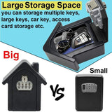 Wall Mounted Key Box With Digital Code & Emergency Keys, Large Key Box Xl Size Outdoor Key V1188-MS-227-2305