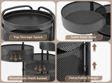 Artiss Storage Trolley Kitchen Cart 5 Tiers Storage Rack Round Basket Black STR-5T-ROT-ROD-BK