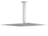 WELS 16" Rainfall Shower Head 300mm Ceiling Dropper Extension Arm Chrome Square Set V1233-A502F300KSS116