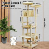 VaKa 184cm Road Cat Tree Tower Scratching Post Scratcher Condo with Big Hammock V465-51025