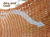 Gardeon Hammock Chair Camping Hanging Chair with Spreader Bar Tassels Brown HM-CHAIR-MESH-BR