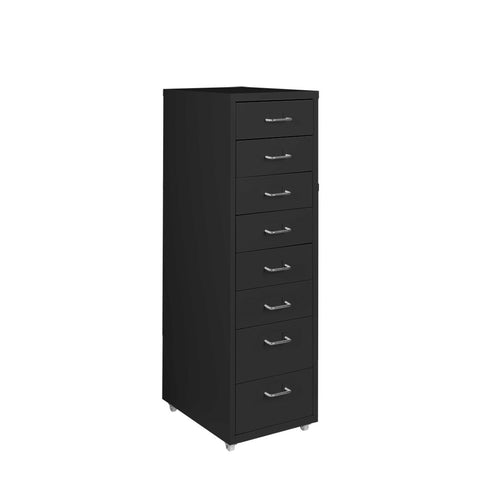 Levede 8 Drawer Office Cabinet Drawers Black HO0403-8-BK_NZ