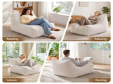 Artiss Bean Bag Chair Cover Soft Corduroy Stuffed Animal Storage Bean Bag Cover for BD-COVER-LOUNGE-S-BE
