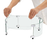 Fire Pit Wind Guard, 740 x 214mm Round Glass Flame Shield, 6mm Thick Fire Table Accessory, Clear V952-HKFFZGHBLYX8YM3ZUV0
